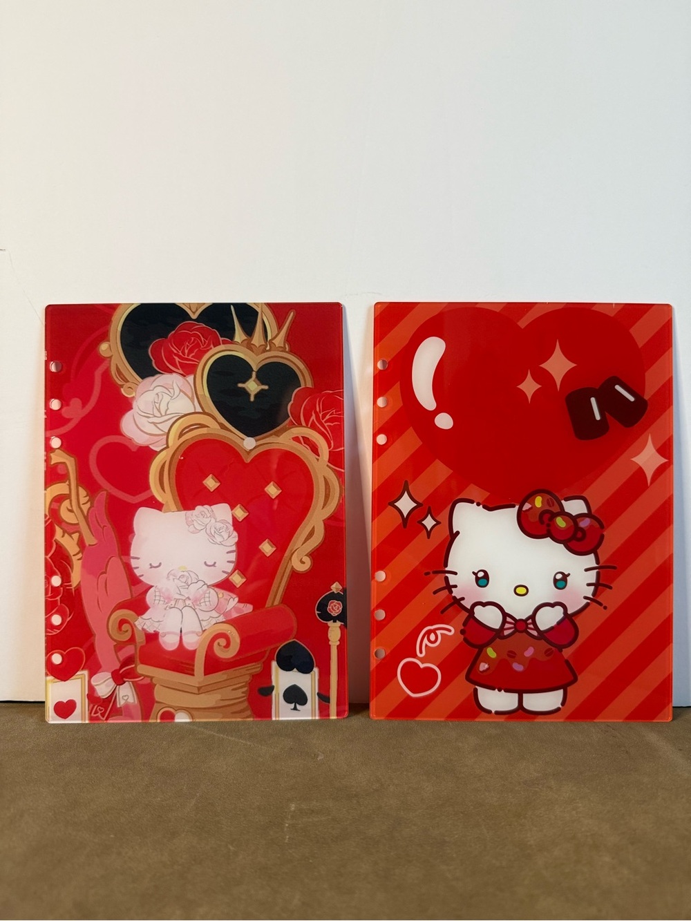 Hello Kitty A5 Planner Dashboard Divider Set of 2 Red Hearts